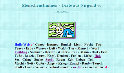 erste Webseite: Menschenstimmen aus Nirgendwo