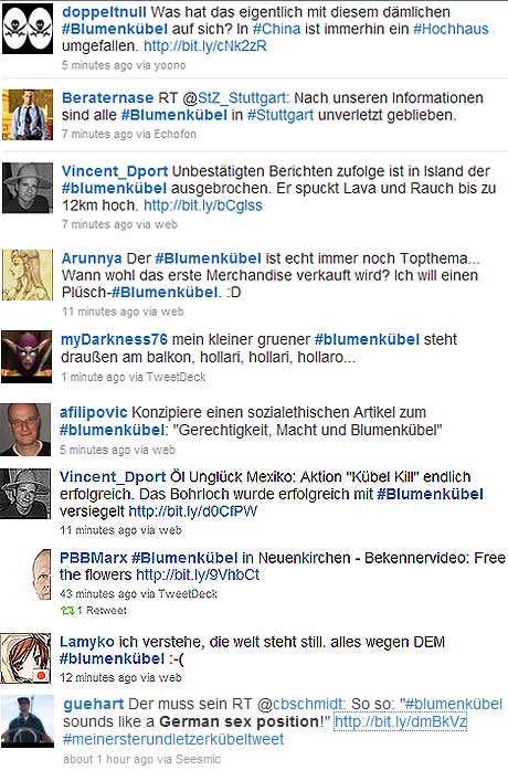 Blumenkübel-Hype auf Twitter