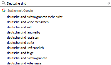 Deutsche sind... Googlevorschläge