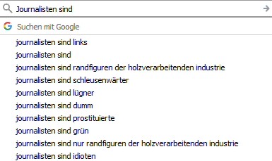 Journalisten sind ... Googlevorschläge