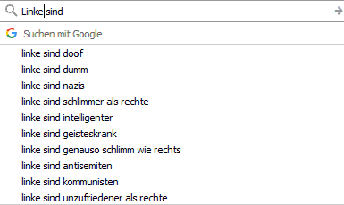 Linke sind... Googlevorschläge