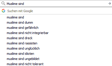 Muslime sind... Googlevorschläge