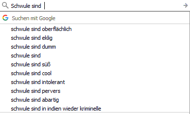 Schwule sind...Googlevorschläge