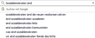 Sozialdemokraten sind... Googlevorschläge