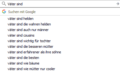 Väter sind... Googlevorschläge