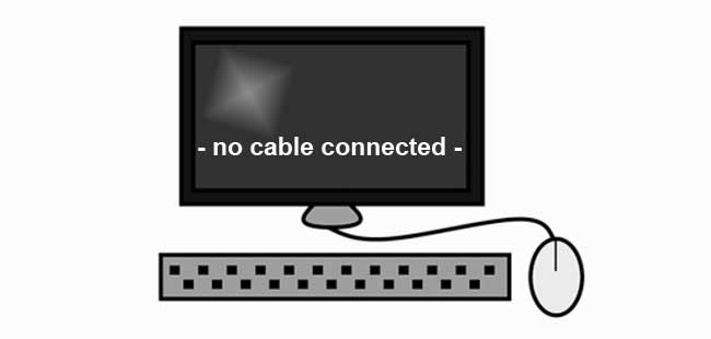 Monitor: No cable connected