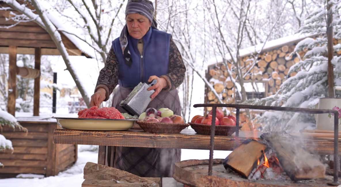 Winter Kochen Outsoor