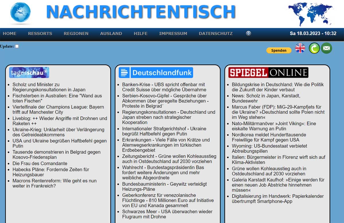 NAchrichtentisch Screenshot