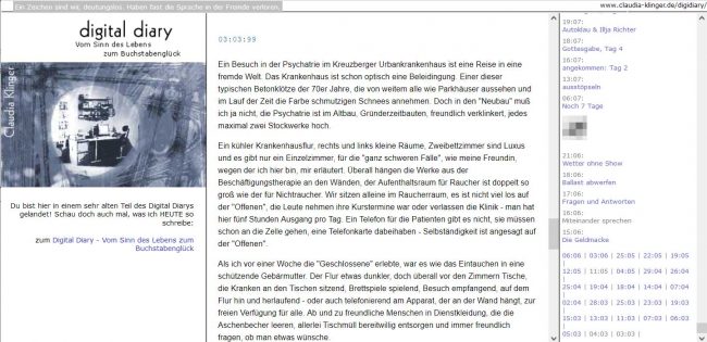 Erster Artikel im Digital Diary von Claudia Klinger