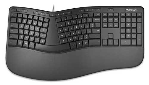 Tastatur Microsoft Ergonomic Keyboard
mit Handballenauflage